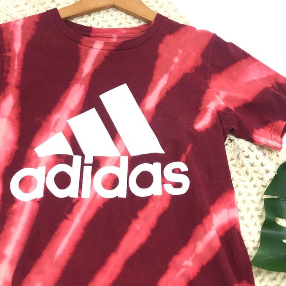ADIDAS Go To Tee Red Tie Dye Short Sleeve Shirt - Picture 4 of 14